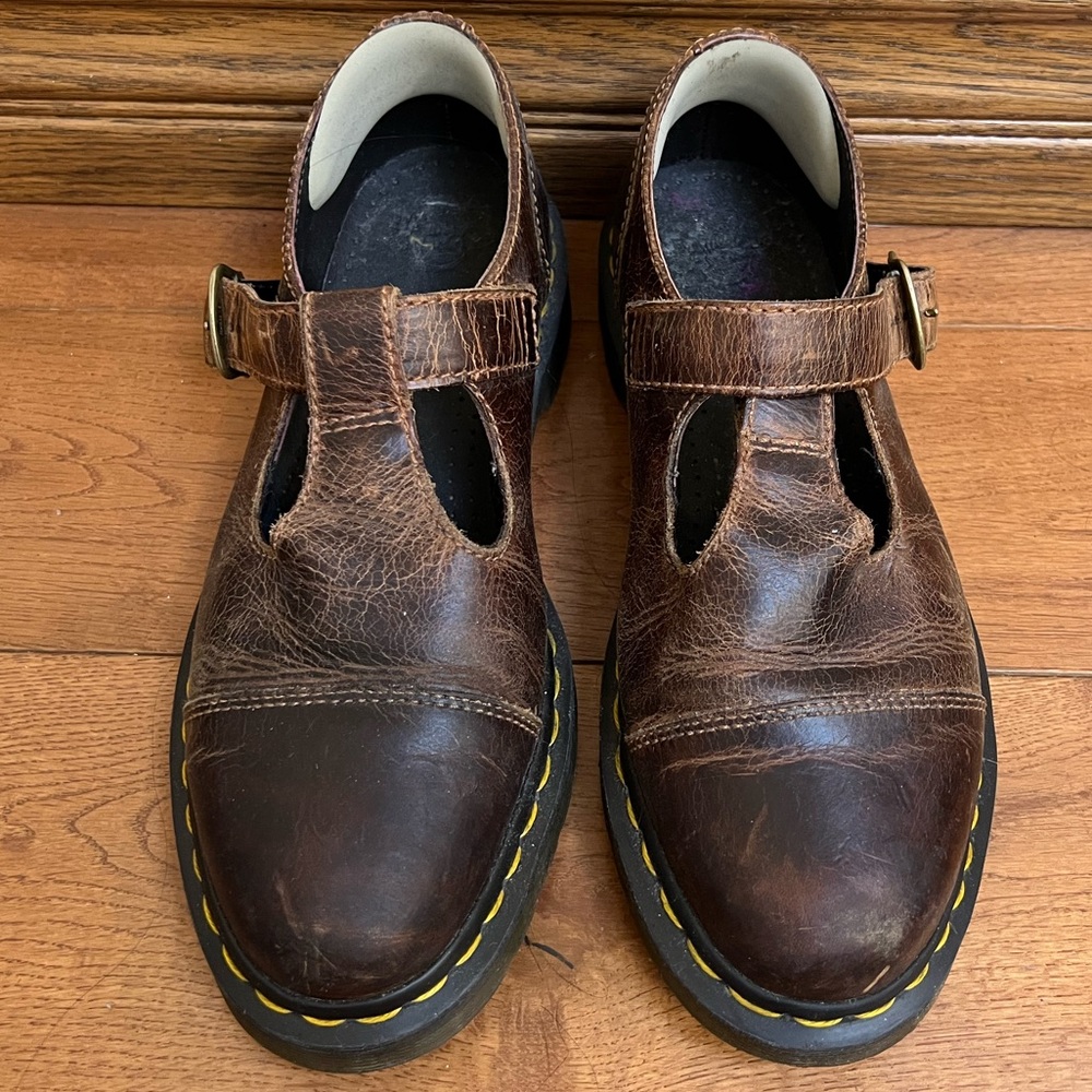 Dr Martens Vintage Brown Leather Mary Jane Shoes